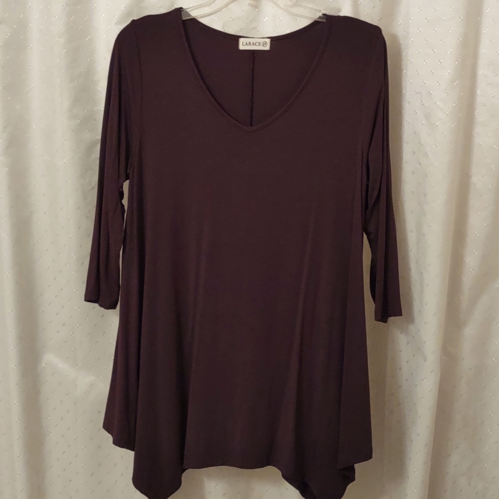 🖤NWOT LARACE blouse, dark brown size 2X